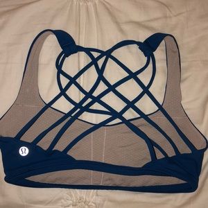 Blue Lululemon sports bra